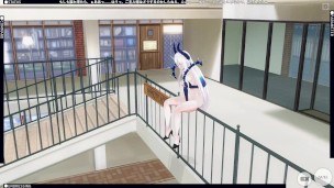 3D HENTAI Diabla masturbates in public