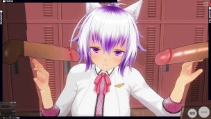 3D HENTAI Friends came to me in the women's locker room and fucked hard