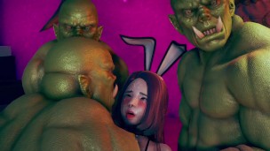 Beautifull girl enjoy orks gangbang – 3d hentai animation
