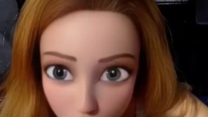 Big eye Cartoon babe sucks my dick and gets fucked!