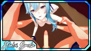 Eula POV sucking dick and swallowing cum – Genshin Impact Hentai