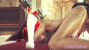 Genshing Impact – Amber Having Sex in the Cathedral