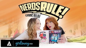 GIRLSWAY – College Geeks Lacy Lennon And Lily Larimar Are Turned On After Reading Hentai Comics