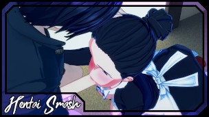 Isabella gives a great blowjob, swallows a load of cum – Promised Neverland Hentai