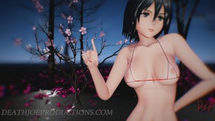 MMD R18 4k UHD Forest Green Bikini Mikasa Ackerman – Baam – 1074