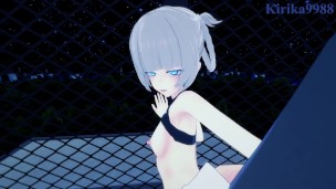 Nazuna Nanakusa and I have intense sex on a rooftop at night. – Call of the Night POV Hentai