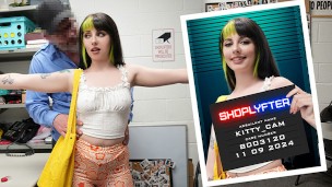 Shoplyfter – Cute Green-Haired Thief Gets Caught and Pounded by the Security Officer