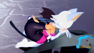 Sonic Animal Crossing Hentai – Raymon Gets Cum In Rouge's Mouth Then Rides His Dick