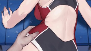 Swimsuit SEX in the club room