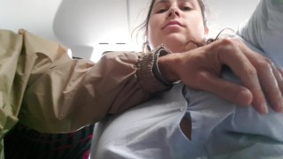 Voyeur seduces Milf to Suck&Jerk his Dick in Bus