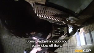 Policeman fucks a women walking home after a night on the town – Fake Cop