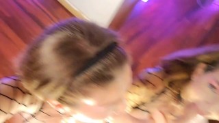 Cumming dildo blows massive loads all over huge tit whore