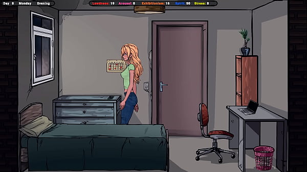 cute student girl kissing apartment owner in kitchen. Game Name here: Ptre0n L sd131313