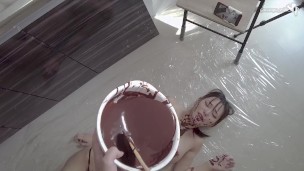 【有料公開】ドS彼氏に全身チョコまみれにされちゃった♡生チョコ大量挿入…ハッピーバレンタインっ！！B