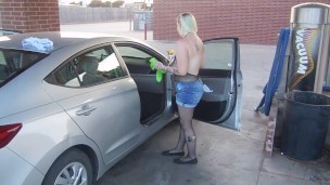 Sexy Bunny cleaning car, see what else she does!?!😘