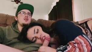 Creampie Finish after She Sucks & Rides Dick on Chaturbate!