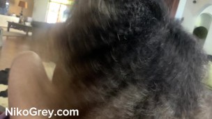 PETITE BRAZILIAN POV – big ass curly Latina mouth filled with cum