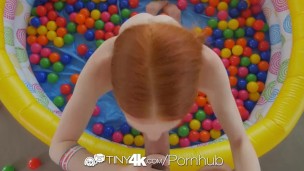 Tiny4k Small breasted ginger Dolly Little fucked after ball pit fun